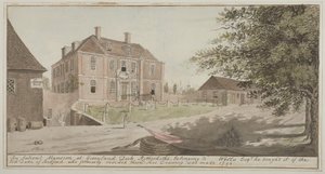 Ansicht eines alten Herrenhauses am Greenland Dock in Rotherhithe, Bermondsey, 1796