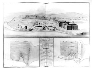 Ansicht der Werft in Plymouth, 1608 von English School