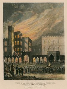 Ansicht der Häuser von Lords und Commons, zerstört durch Feuer am 16. Oktober 1834