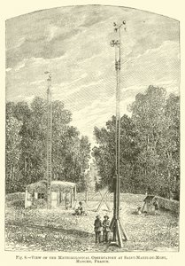 Ansicht des meteorologischen Observatoriums in Saint-Marie-du-Mont, Manche, Frankreich
