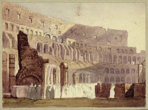 Ansicht des römischen Kolosseums, ca. 1800 von English School