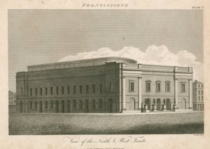 Ansicht der Nord- und Westfronten des Drury Lane Theatre, London