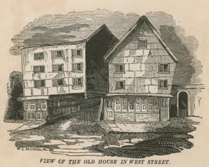 Ansicht des alten Hauses in der West Street, London, ehemals das Red Lion Inn, Chick Lane, einst der Wohnsitz von Jonathan Wild