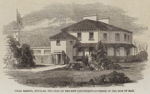 Villa Marina, Douglas, der Sitz des neuen Vizegouverneurs der Isle of Man (Stich) von English School