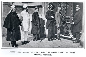 Besuch des Parlaments: Delegierte des Indischen Nationalkongresses, 1919 von English School
