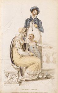 Spazierkleider, Modeplatte aus Ackermanns Repository of Arts, veröffentlicht am 1. Juni 1809 von English School