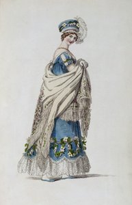 Spazierkleid, Modeplatte aus Ackermanns Repository of Arts