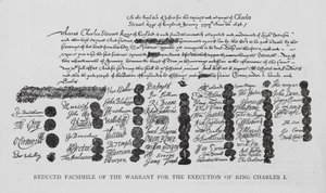 Vollstreckungsbefehl für die Hinrichtung von König Karl I. von English School