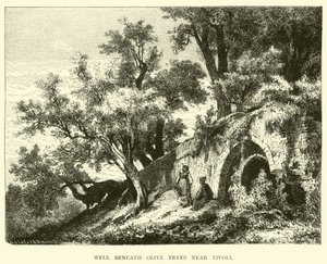 Brunnen unter Olivenbäumen bei Tivoli von English School