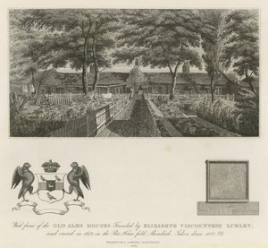 Westfassade der alten Armenhäuser, gegründet von Elizabeth Viscountess Lumley