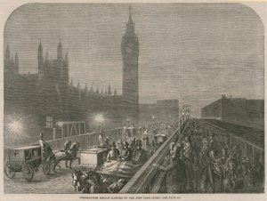 Westminster Bridge beleuchtet durch das neue Kalklicht