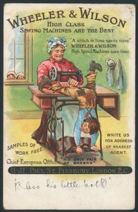 Wheeler & Wilson, Nähmaschinen - Reparatur einer Jungenhose