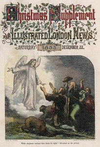 Während Hirten nachts ihre Herden bewachten, vom Titelblatt der Illustrated London News, Weihnachtssupplement, 1855