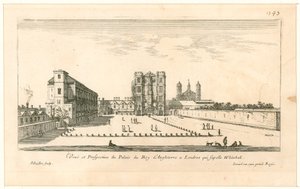 Whitehall. Radierung von Israel Silvestre, 1640 von English School