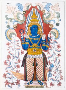 Wiebesana Dewa Raja, die vier Hügelwächter, aus Die Geschichte und Lehre des Buddhismus von Edward Upham, 1829