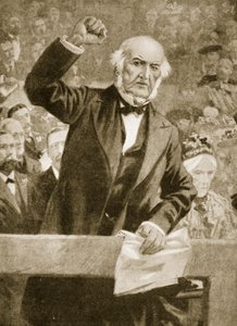 William Gladstone spricht bei einer Versammlung in Liverpool am 24. September 1896 von English School