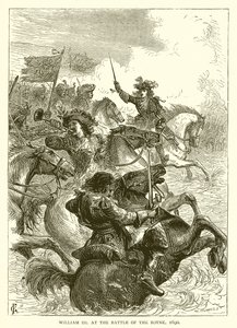 Wilhelm III. in der Schlacht am Boyne, 1690 von English School