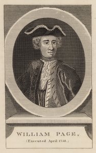 William Page, hingerichtet im April 1758 von English School
