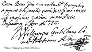 William Wolfgang (Pfalzgraf am Rhein) von English School