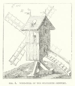 Windmühle des sechzehnten Jahrhunderts von English School