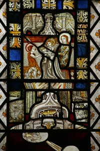 Fenster Sa mit Darstellung einer neu eingesetzten Kindheitsszene von St. Johannes dem Täufer von English School