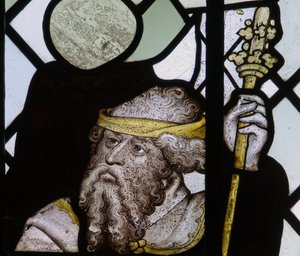 Fenster, Detail aus dem St. Christophorus-Fenster darstellend von English School