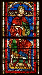 Fenster, das eine genealogische Figur zeigt: Naasson von English School