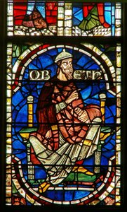 Fenster, das eine genealogische Figur zeigt: Obed von English School