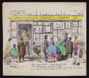 Schaufenster von Carters humoristischem Druckladen, Regent Street London von English School