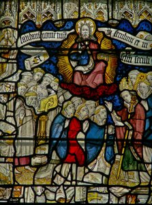 Fenster w25 mit dem Te Deum: der Klerus