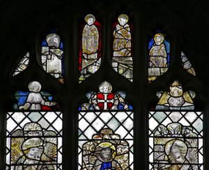 Fenster w8, Darstellung von St. Johannes, St. Johannes der Täufer, St. Andreas und St. Peter