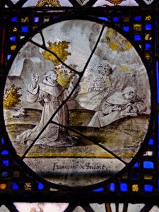 Fenster w9, Darstellung des Heiligen Franziskus, der die Stigmata empfängt