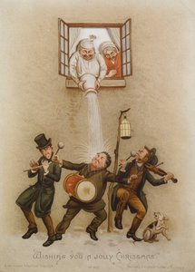 "Fröhliche Weihnachten", viktorianische Karte