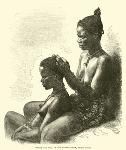 Frau und Mädchen von Grand-Bassam, Elfenbeinküste von English School