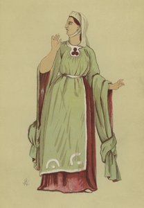 Frauenkostüm aus der Regierungszeit von Heinrich I von English School