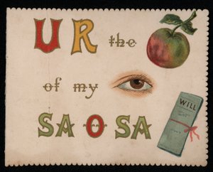 Du bist der Apfel meines Auges, Grußkarte von English School