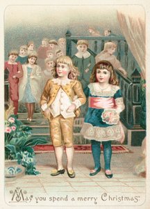 Junges Paar, Weihnachtskarte von English School