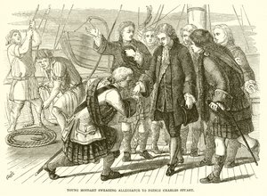 Der junge Moidart schwört Prinz Charles Stuart die Treue