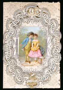 Deine Liebe mein Glück, Valentinskarte, ca. 1870