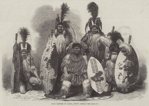 Zulu-Kaffern von Natal, Südafrika (Gravur) von English School