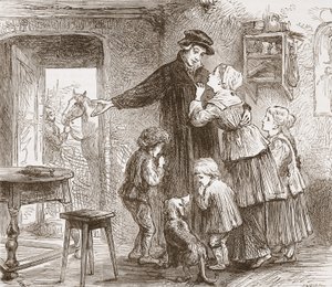 Zwingle zieht in den Krieg, Illustration aus Die Geschichte des Protestantismus von James Aitken Wylie, veröffentlicht 1878