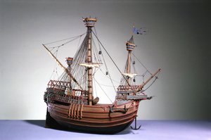 1:60 Modell einer flämischen Karracke, ca. 1480