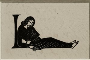 Initiale L mit Frau