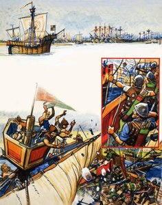 Sammelalbum des britischen Seemanns: Schlacht bei Sluys
