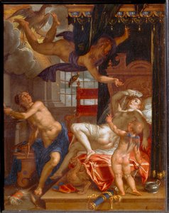 Jupiter schleicht sich in das Zimmer der Danae von Erich Lessing