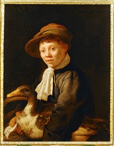 Das Kind mit der Gans, Sprichwort gegeben durch die Inschrift von Erich Lessing