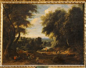 Die Straße von Boitsfort nach Auderghem und der Teich von Ten Reuken von Erich Lessing