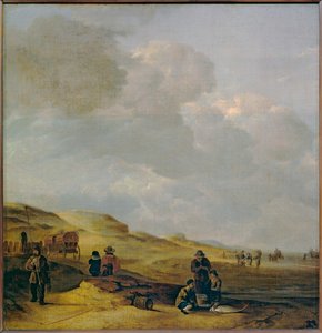 Die Dünen mit Fischern im Vordergrund von Erich Lessing