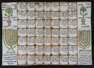 Omer-Kalender, um die 49 Tage zwischen Pessach und Schawuot zu zählen, die Gerstenernte von Erich Lessing