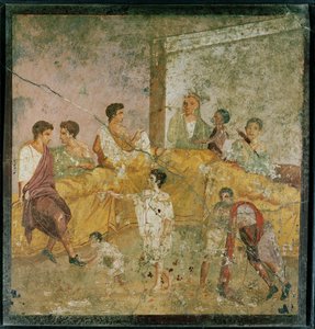 Menschen essen und trinken